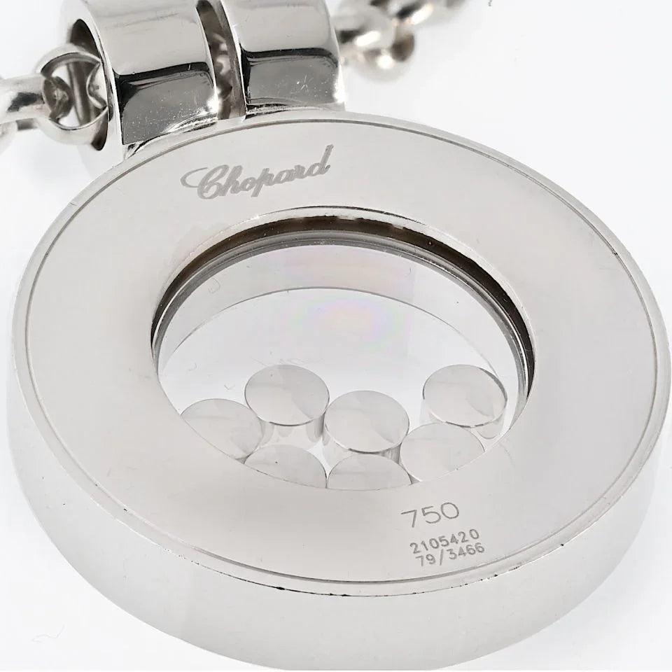 Chopard Happy Diamonds 18K White Gold 2.05cttw Pave Double Row Round Necklace - The Back Vault