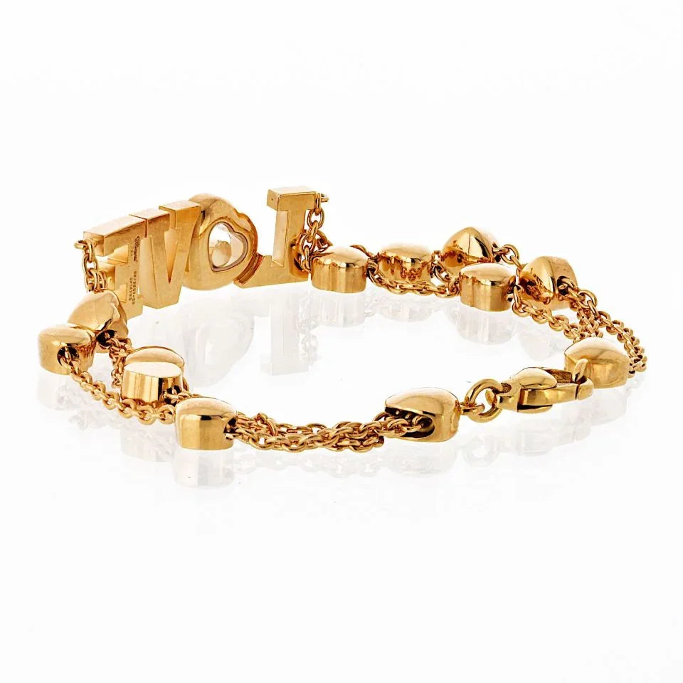 Chopard Happy Diamonds 18K Yellow Gold Love 0.28cttw Diamond Bracelet - The Back Vault