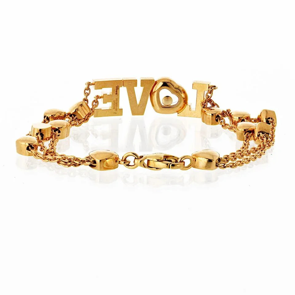 Chopard Happy Diamonds 18K Yellow Gold Love 0.28cttw Diamond Bracelet - The Back Vault