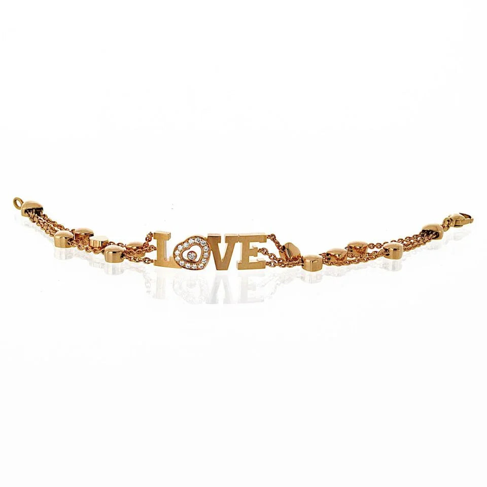 Chopard Happy Diamonds 18K Yellow Gold Love 0.28cttw Diamond Bracelet - The Back Vault