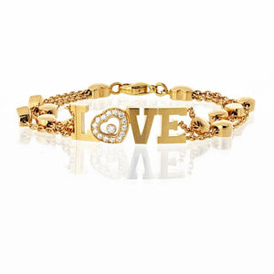 Chopard Happy Diamonds 18K Yellow Gold Love 0.28cttw Diamond Bracelet
