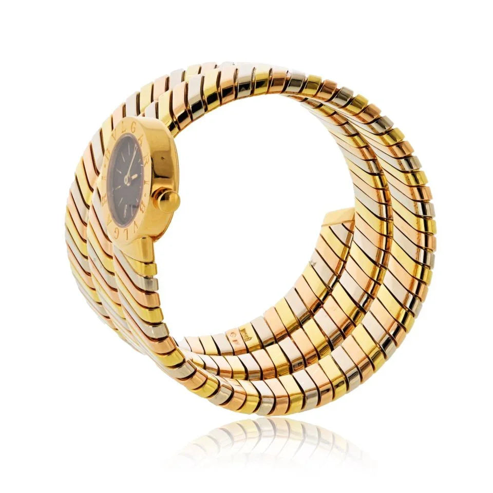 Bvlgari Tubogas 18K Tri Color Serpenti BB 19 1 T Watch - The Back Vault