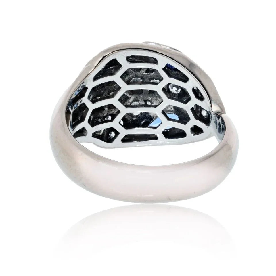 Bvlgari 18K White Gold Vipor Serpenti Diamond Ring - The Back Vault