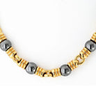 Bvlgari 18K Yellow Gold Ganico Hematite 42cm Long Necklace - The Back Vault