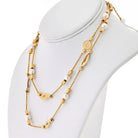 Bvlgari 18K Yellow Gold Lycea Pearl Chain 33 Inches Long Necklace - The Back Vault