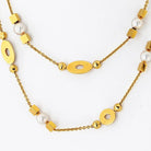 Bvlgari 18K Yellow Gold Lycea Pearl Chain 33 Inches Long Necklace - The Back Vault