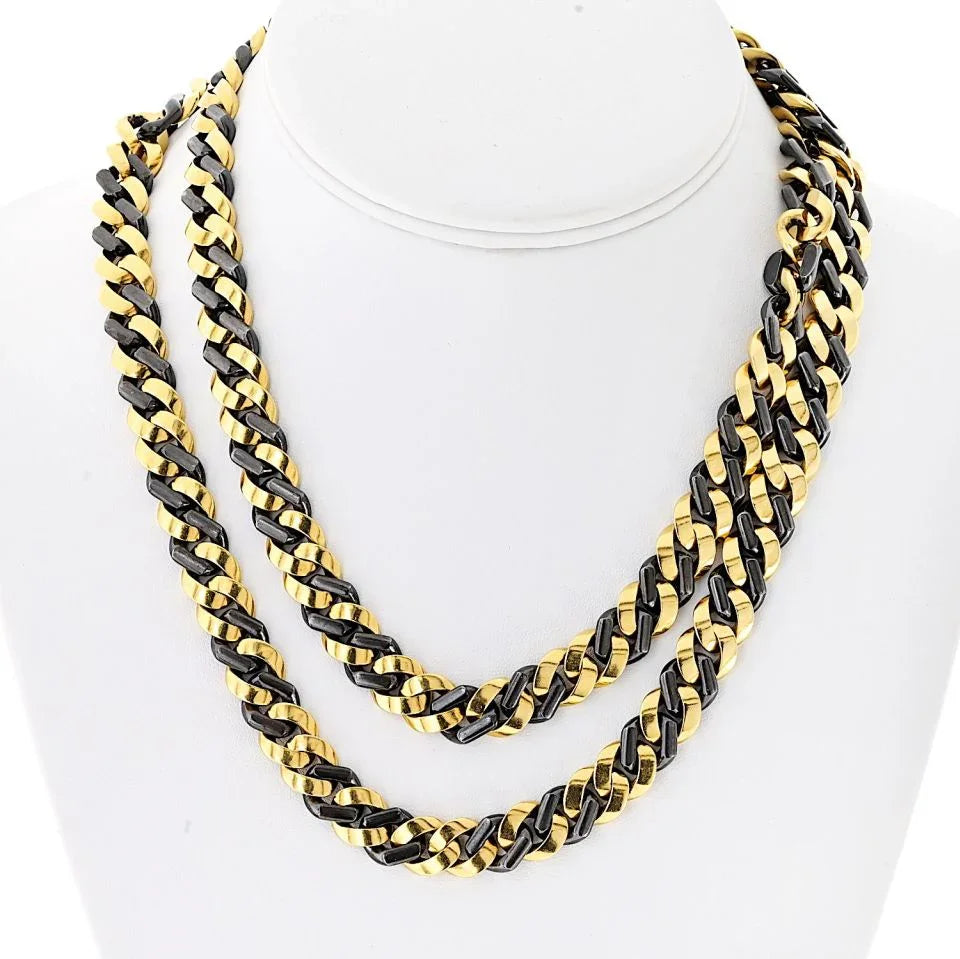 Bvlgari 18K Yellow Gold 34 Inches Curb Link Necklace - The Back Vault