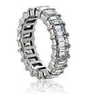 14K White Gold 7.00cttw Emerald Cut Diamond Eternity Band - The Back Vault