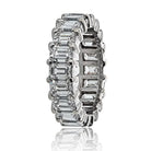 14K White Gold 7.00cttw Emerald Cut Diamond Eternity Band - The Back Vault