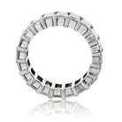 14K White Gold 7.00cttw Emerald Cut Diamond Eternity Band - The Back Vault
