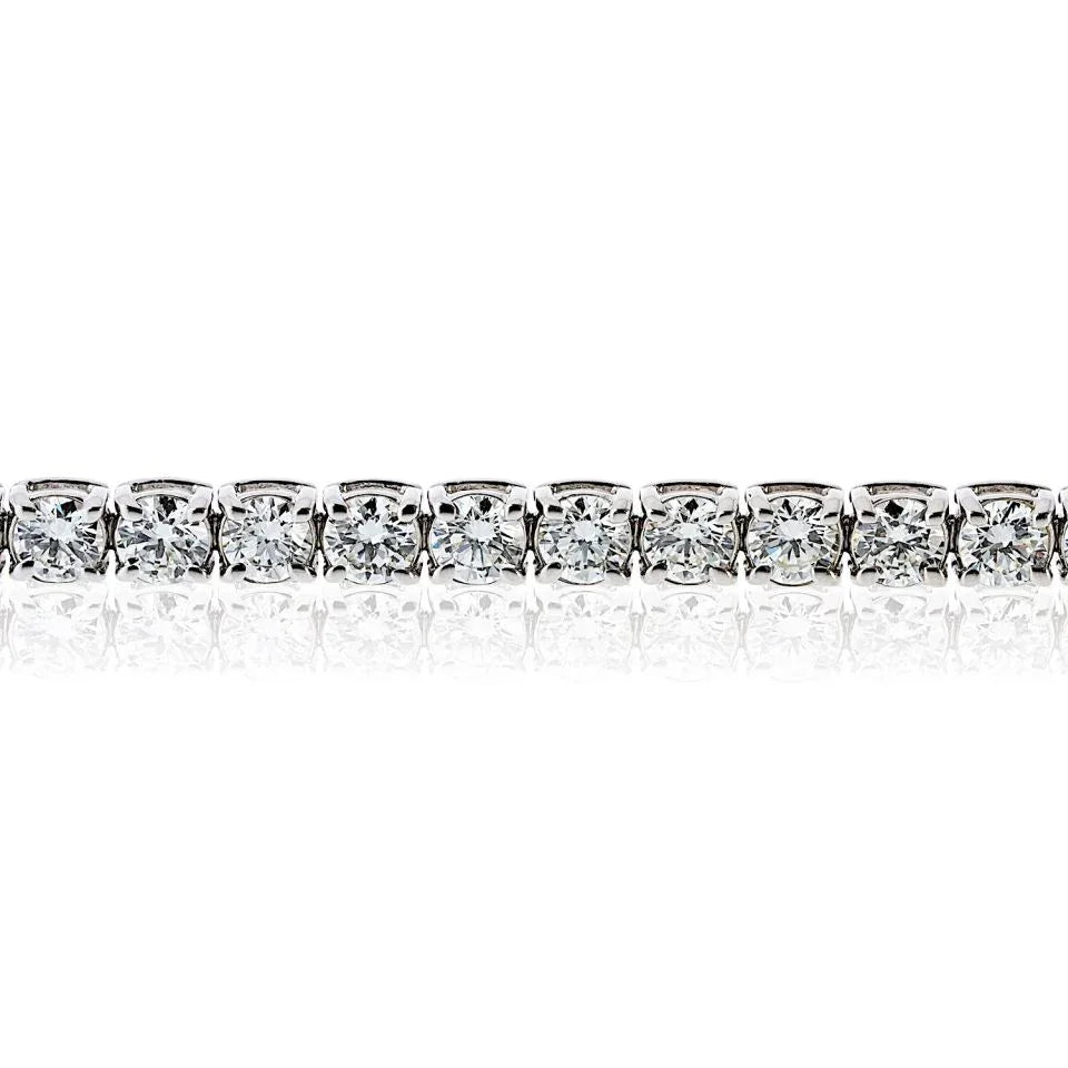 14K White Gold 8.04cttw Diamond Tennis Bracelet - The Back Vault