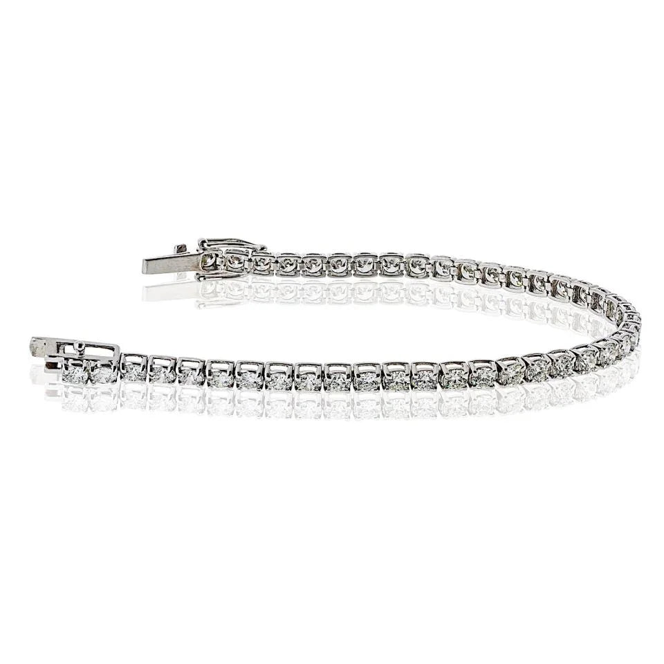 14K White Gold 8.04cttw Diamond Tennis Bracelet - The Back Vault