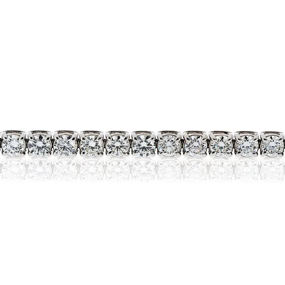 14K White Gold 8.06cttw Diamond Tennis Bracelet - The Back Vault