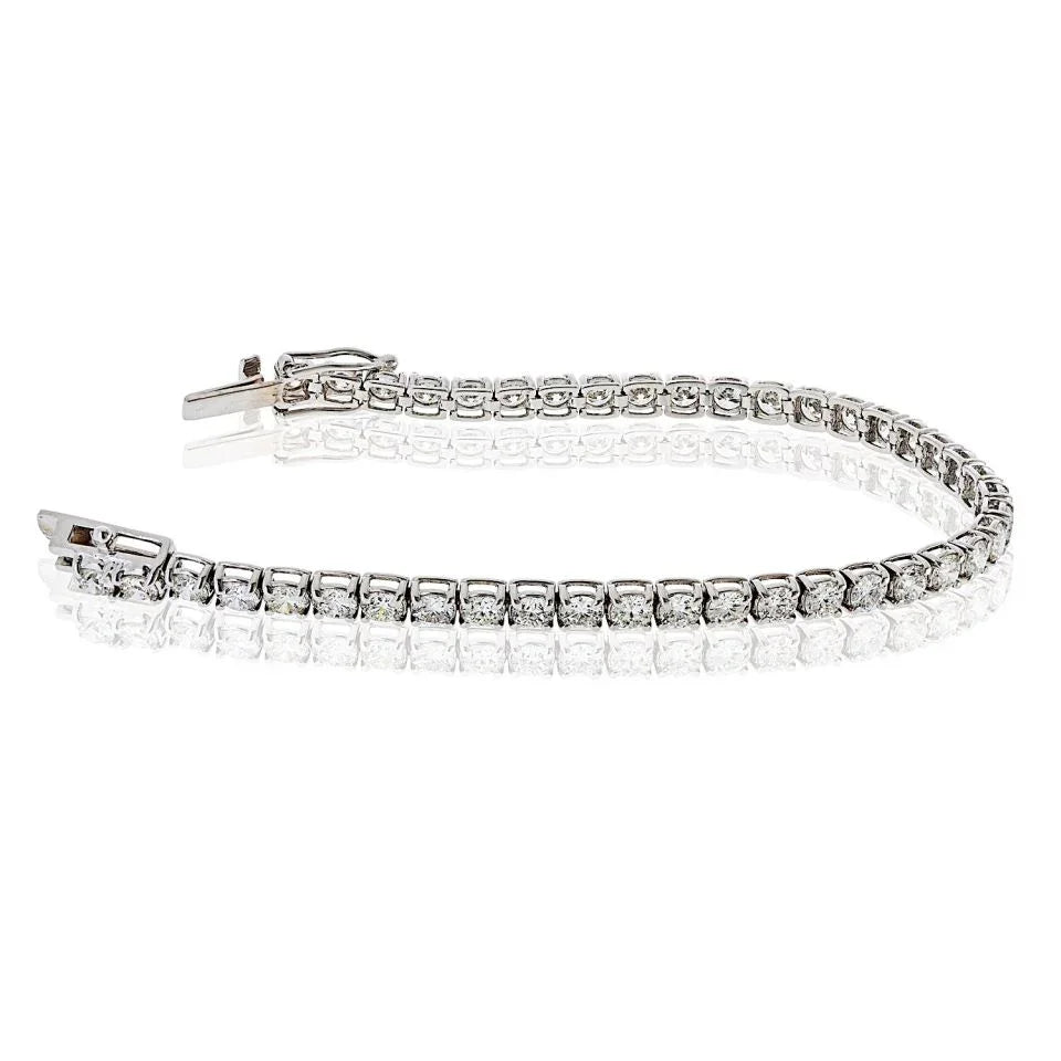 14K White Gold 8.06cttw Diamond Tennis Bracelet - The Back Vault