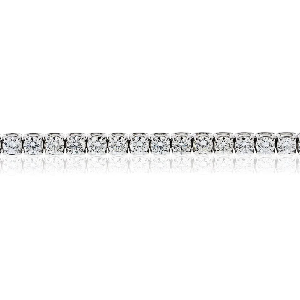 14K White Gold 7.01cttw G-H VS2 Tennis Bracelet - The Back Vault