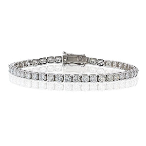 14K White Gold 7.01cttw G-H VS2 Tennis Bracelet