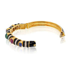 David Webb 18K Yellow Gold Black Enamel With Gemstones And Diamonds Bracelet - The Back Vault