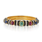 David Webb 18K Yellow Gold Black Enamel With Gemstones And Diamonds Bracelet - The Back Vault