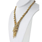 18K Yellow Gold Vintage Gold Spray Diamond Necklace - The Back Vault