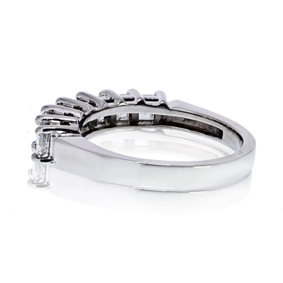 Platinum 1.75cttw Square Emerald Cut Diamond Wedding Band - The Back Vault
