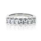Platinum 1.75cttw Square Emerald Cut Diamond Wedding Band - The Back Vault
