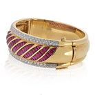 18K Yellow Gold Diamond And Ruby Bangle Bracelet - The Back Vault