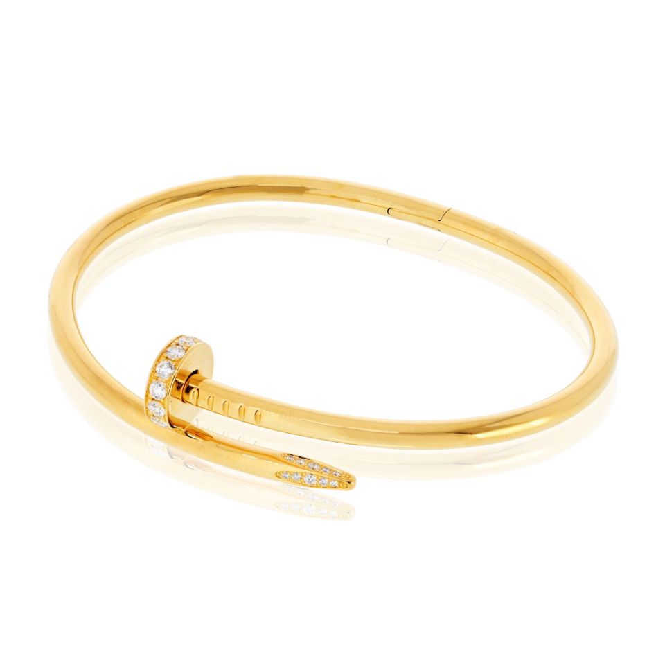Cartier Juste Un Clou 18K Yellow Gold Diamond Size 18 Bracelet