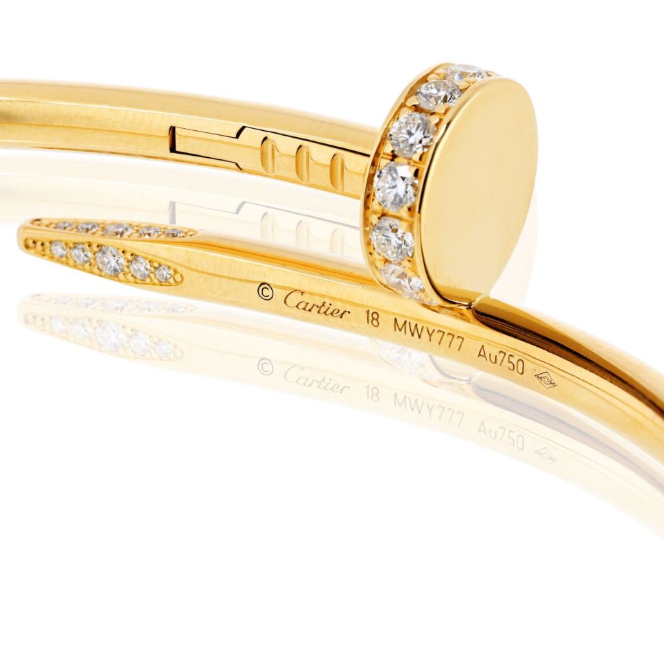 Cartier Juste Un Clou 18K Yellow Gold Diamond Size 18 Bracelet