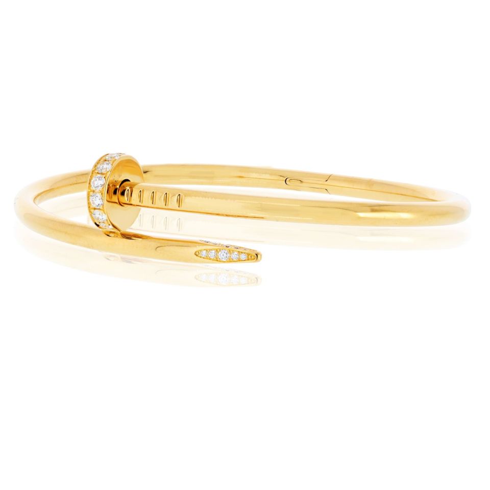 Cartier Juste Un Clou 18K Yellow Gold Diamond Size 18 Bracelet