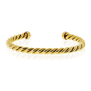 Cartier 18K Yellow Gold Twisted Cuff Size 16 Bangle Bracelet