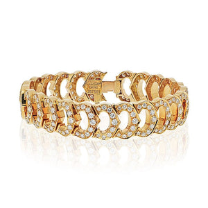 Cartier 18K Yellow Gold C De Cartier Full Diamond Ladies Bracelet