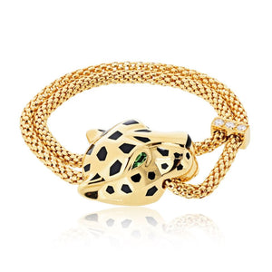 Cartier Panthere 18K Yellow Gold Size 14 Service Papers Bracelet