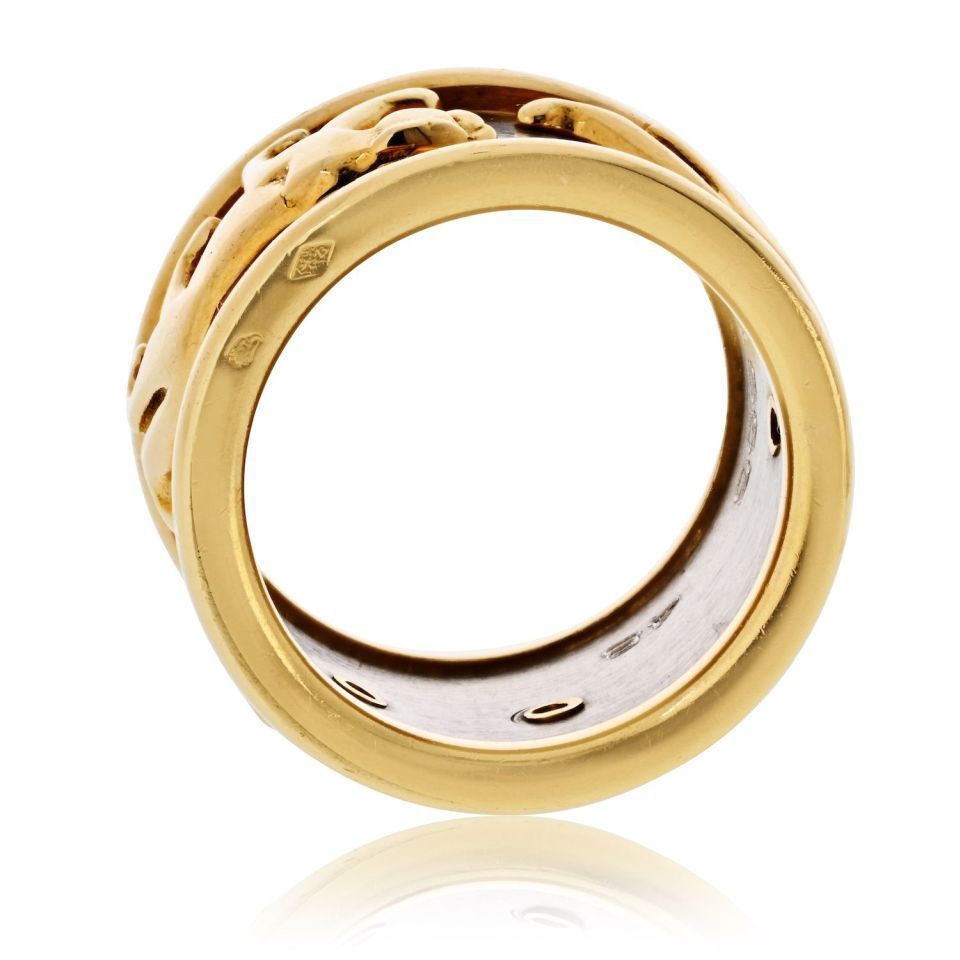 Cartier 18K Two Tone Walking Panthere Ring
