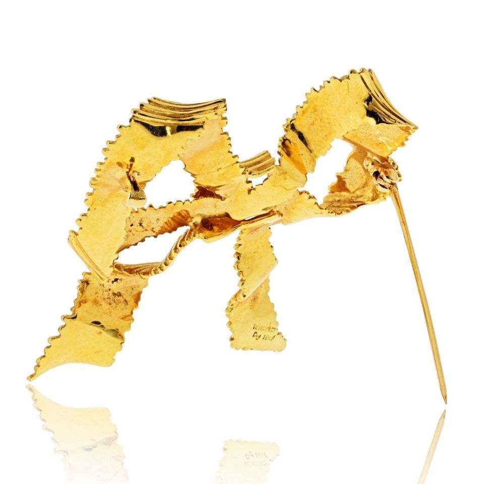 Tiffany & Co. 18K Yellow Gold Bow Ribbon Brooch