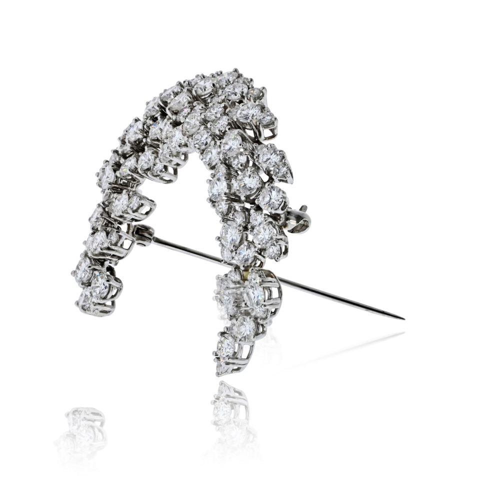Platinum Round Diamond Spray 6.00cttw Brooch
