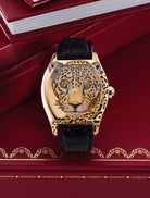 Cartier Tortue Panthère Face Limited Edition Enamel and Yellow Gold Women Wristwatch - The Back Vault
