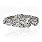 Art Deco Platinum Cluster Diamond 38.00cttw Bracelet - The Back Vault