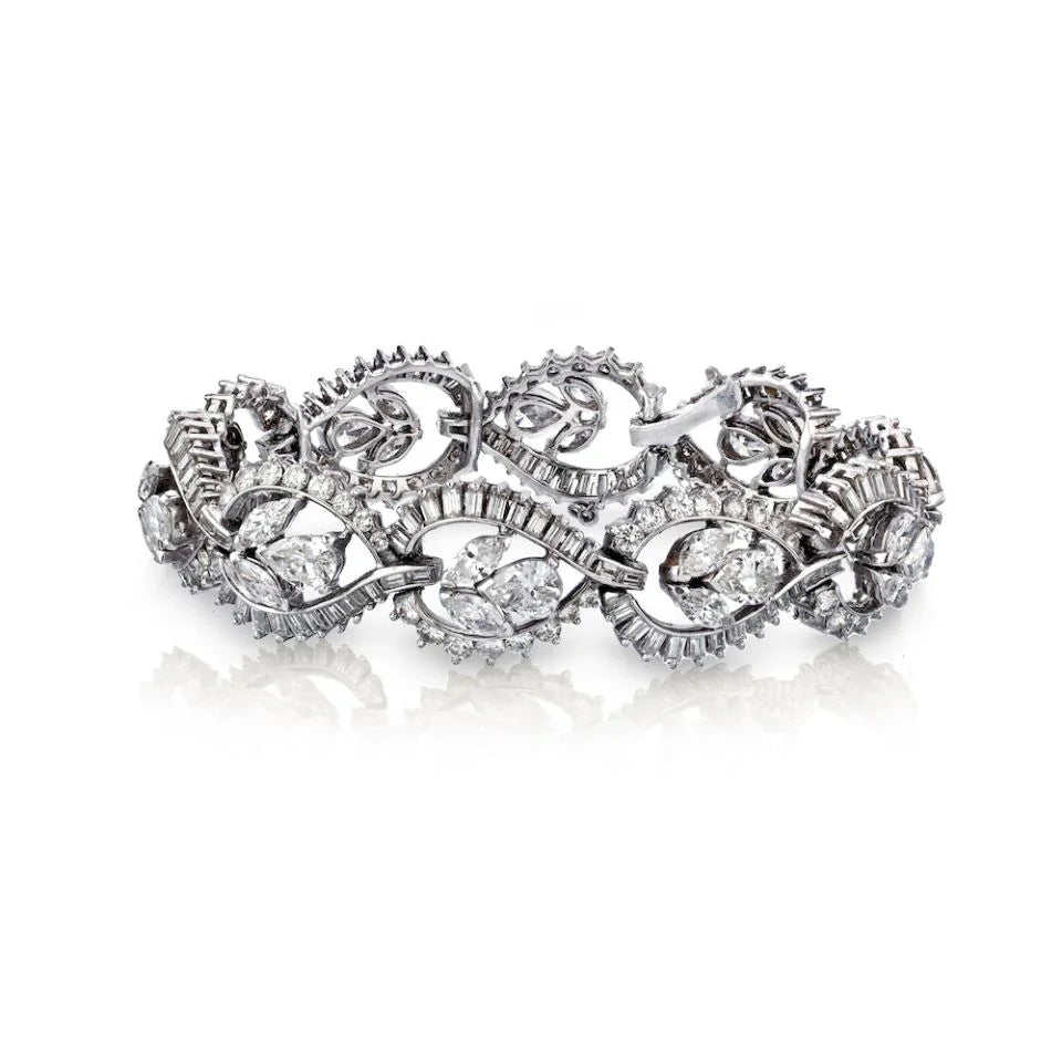 Circa 1960's Platinum Diamond Bracelet - The Back Vault