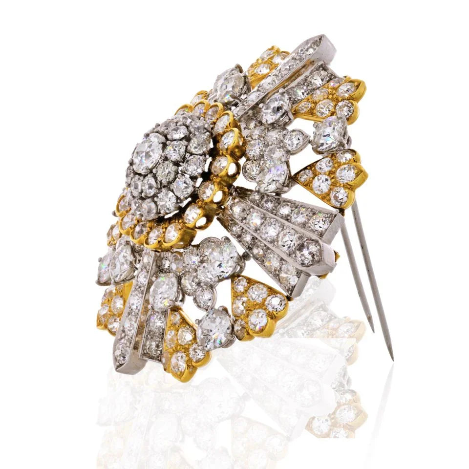 David Webb Platinum & 18K White Gold 40.00 Carat Old Cut Diamond Brooch - The Back Vault