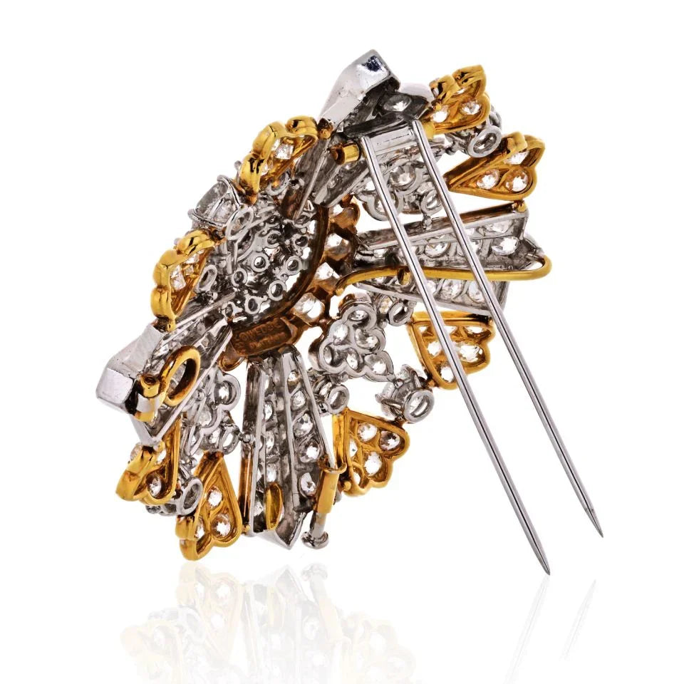 David Webb Platinum & 18K White Gold 40.00 Carat Old Cut Diamond Brooch - The Back Vault