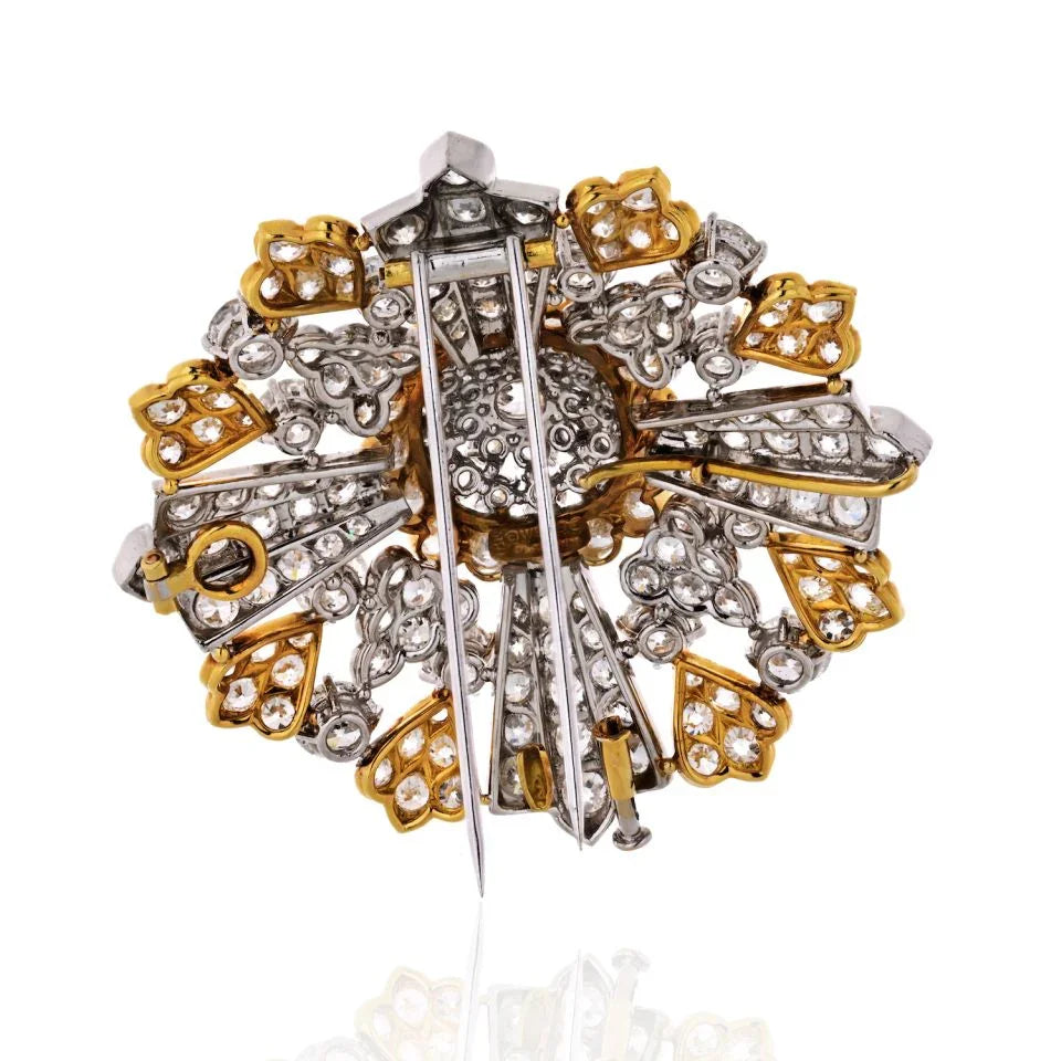 David Webb Platinum & 18K White Gold 40.00 Carat Old Cut Diamond Brooch - The Back Vault