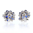 Cabochon Blue Sapphire and Diamond Flower Earrings - The Back Vault
