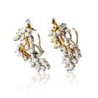 Circa 1970's Platinum & 18K Yellow Gold 10 carat Marquise Foliage Inspired Earrings - The Back Vault