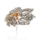 Circa 1960's Platinum & 18K Yellow Gold 16 carat Diamond Leaf Brooch - The Back Vault