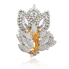 Circa 1960's Platinum & 18K Yellow Gold 16 carat Diamond Leaf Brooch - The Back Vault
