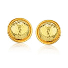 David Webb 18K Yellow Gold Hammered Finish Round Dome 29mm Clip-On Earrings - The Back Vault
