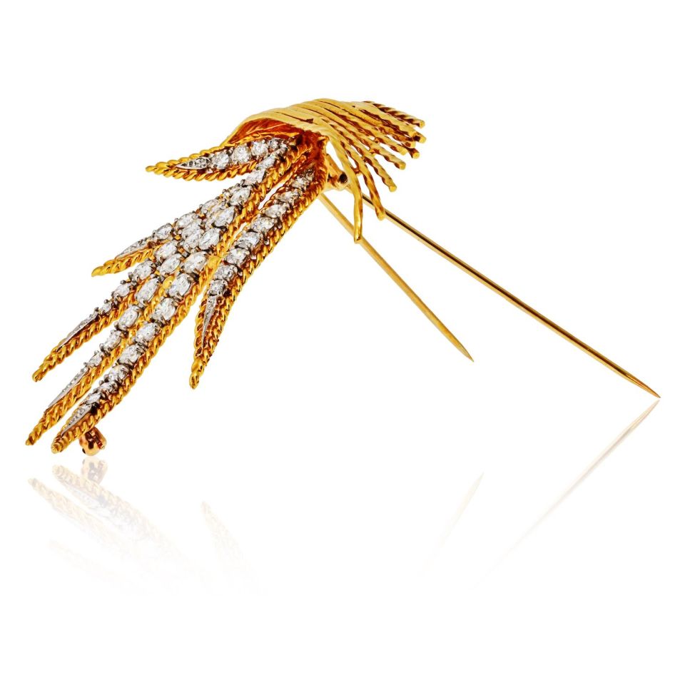 Platinum & 18K Yellow Gold Modele Sterle Paris Montreaux Brooch