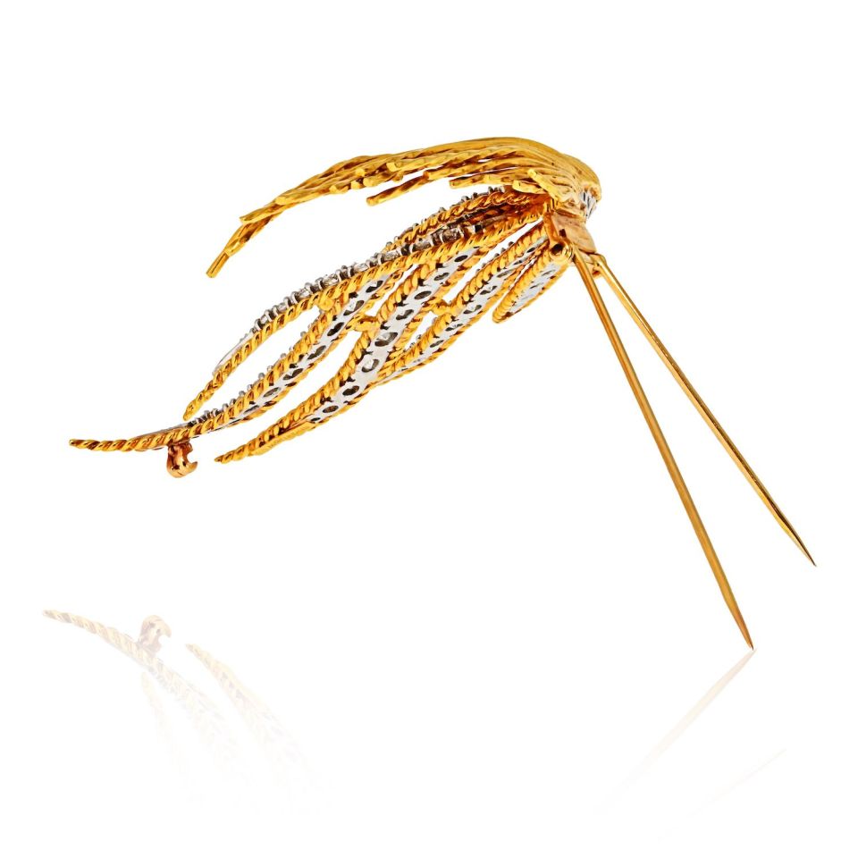 Platinum & 18K Yellow Gold Modele Sterle Paris Montreaux Brooch