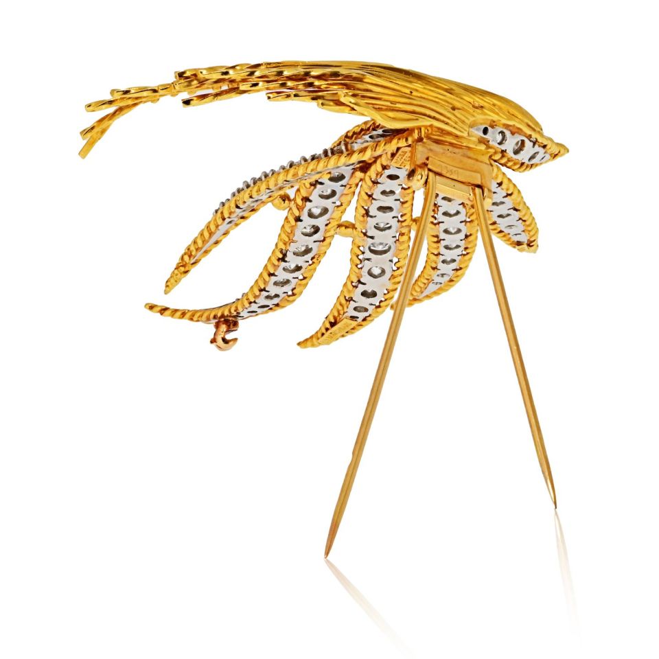 Platinum & 18K Yellow Gold Modele Sterle Paris Montreaux Brooch