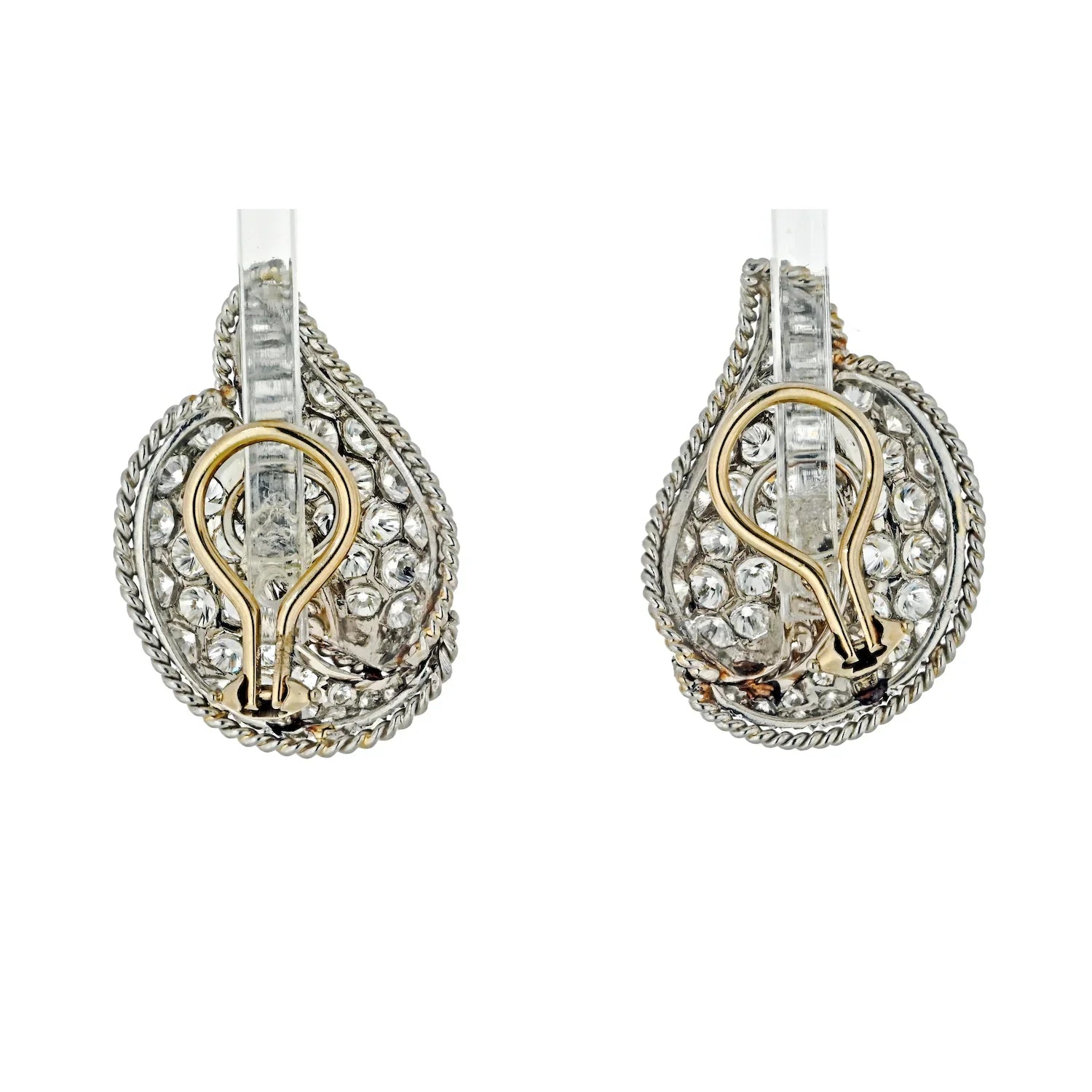 Circa 1970's Platinum 8.00 Carat Clip-On Diamond Earrings - The Back Vault